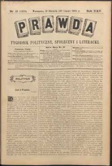 Prawda : tygodnik polityczny, społeczny i literacki, 1905, R. 25, nr 31