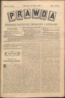 Prawda : tygodnik polityczny, społeczny i literacki, 1906, R. 26, nr 11