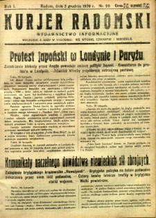 Kurier Radomski, 1939, R. 1, nr 20