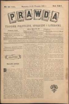 Prawda : tygodnik polityczny, społeczny i literacki, 1905, R. 25, nr 36