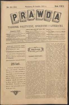 Prawda : tygodnik polityczny, społeczny i literacki, 1905, R. 25, nr 51