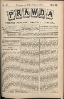 Prawda : tygodnik polityczny, społeczny i literacki, 1891, R. 11, nr 39