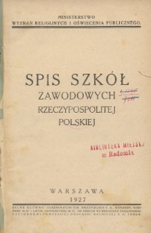 Spis szkół zawodowych Rzeczypospolitej Polskiej