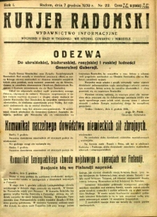 Kurier Radomski, 1939, R. 1, nr 22