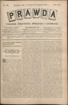 Prawda : tygodnik polityczny, społeczny i literacki, 1894, R. 14, nr 35