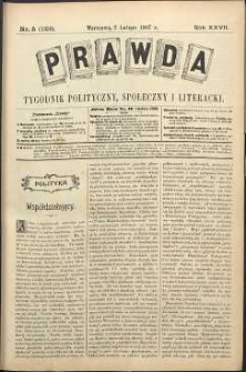 Prawda : tygodnik polityczny, społeczny i literacki, 1907, R. 27, nr 5