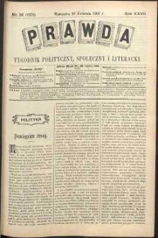 Prawda : tygodnik polityczny, społeczny i literacki, 1907, R. 27, nr 16