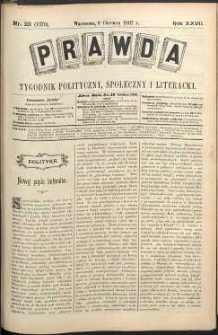 Prawda : tygodnik polityczny, społeczny i literacki, 1907, R. 27, nr 23