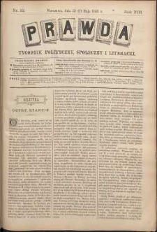 Prawda : tygodnik polityczny, społeczny i literacki, 1893, R. 13, nr 19
