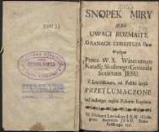 Snopek miry albo uwagi rozmaite o Ranach Chrystusa Pana