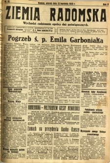 Ziemia Radomska, 1932, R. 5, nr 83