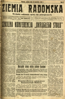 Ziemia Radomska, 1932, R. 5, nr 87