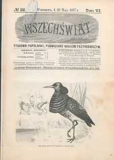 Wszechświat : Tygodnik popularny, poświęcony naukom przyrodniczym, 1887, T. 6, nr 22